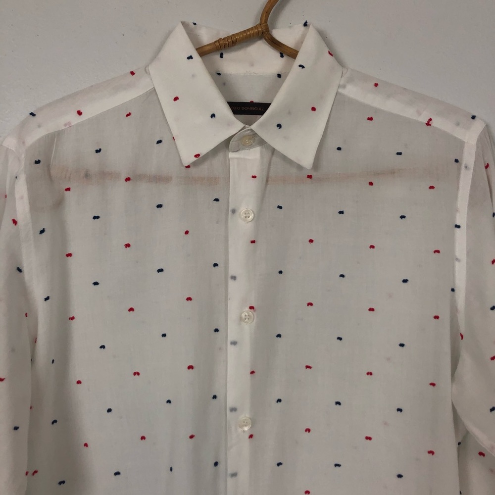 Adolfo Dominguez Long Sleeve Button Down Shirt 8.5 - Picture 2 of 8